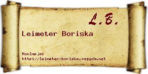Leimeter Boriska névjegykártya